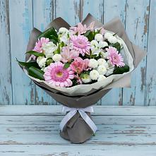 Букет цветов из:  Герберы, Альстромерии и Хризантемы в Конобеево
