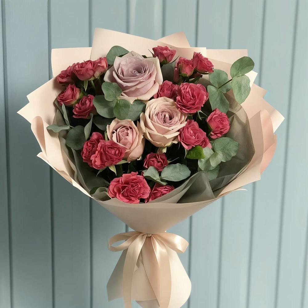 Букет цветов из: Гвоздики и Розы в Конобеево