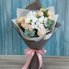 Букет цветов из:  Хризантемы и Розы в Конобеево