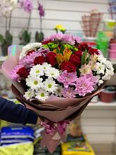 Букет цветов из:  Розы, Хризантемы и Альстромерии #REPLACE_PRED# Конобеево