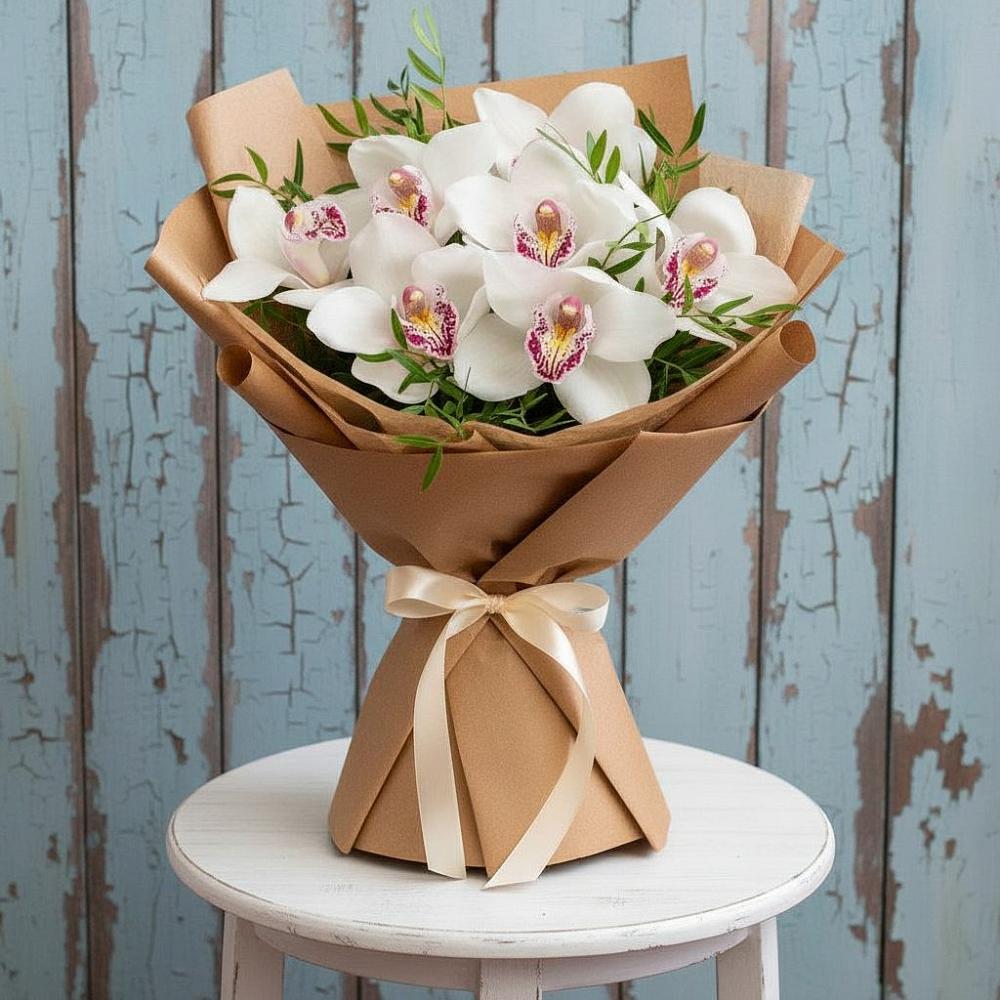 Букет цветов из: Орхидеи и Розы в Конобеево