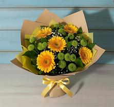 Букет цветов из:  Герберы и Хризантемы в Конобеево