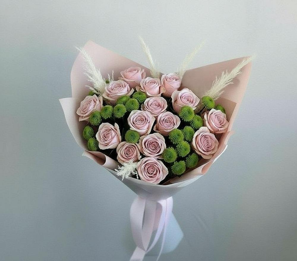 Букет цветов из: Розы и Хризантемы в Конобеево