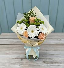 Букет цветов из:  Герберы, Розы и Хризантемы в Конобеево