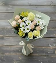 Букет цветов из:  Альстромерии, Розы и Хризантемы #REPLACE_PRED# Конобеево
