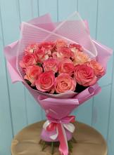 Букет 15 Розовых роз Равель #REPLACE_PRED# Конобеево